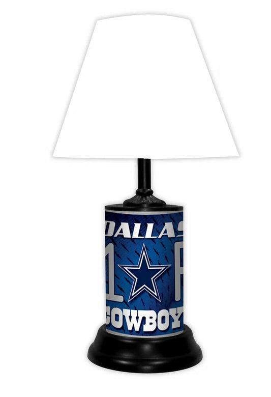 NFL 18-inch Desk/Table Lamp with Shade, #1 Fan with Team Logo, Dallas Cowboys - 18x10x10